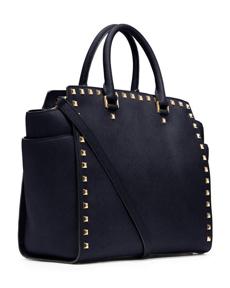 michael kors selma large navy blue|Michael Kors selma saffiano.